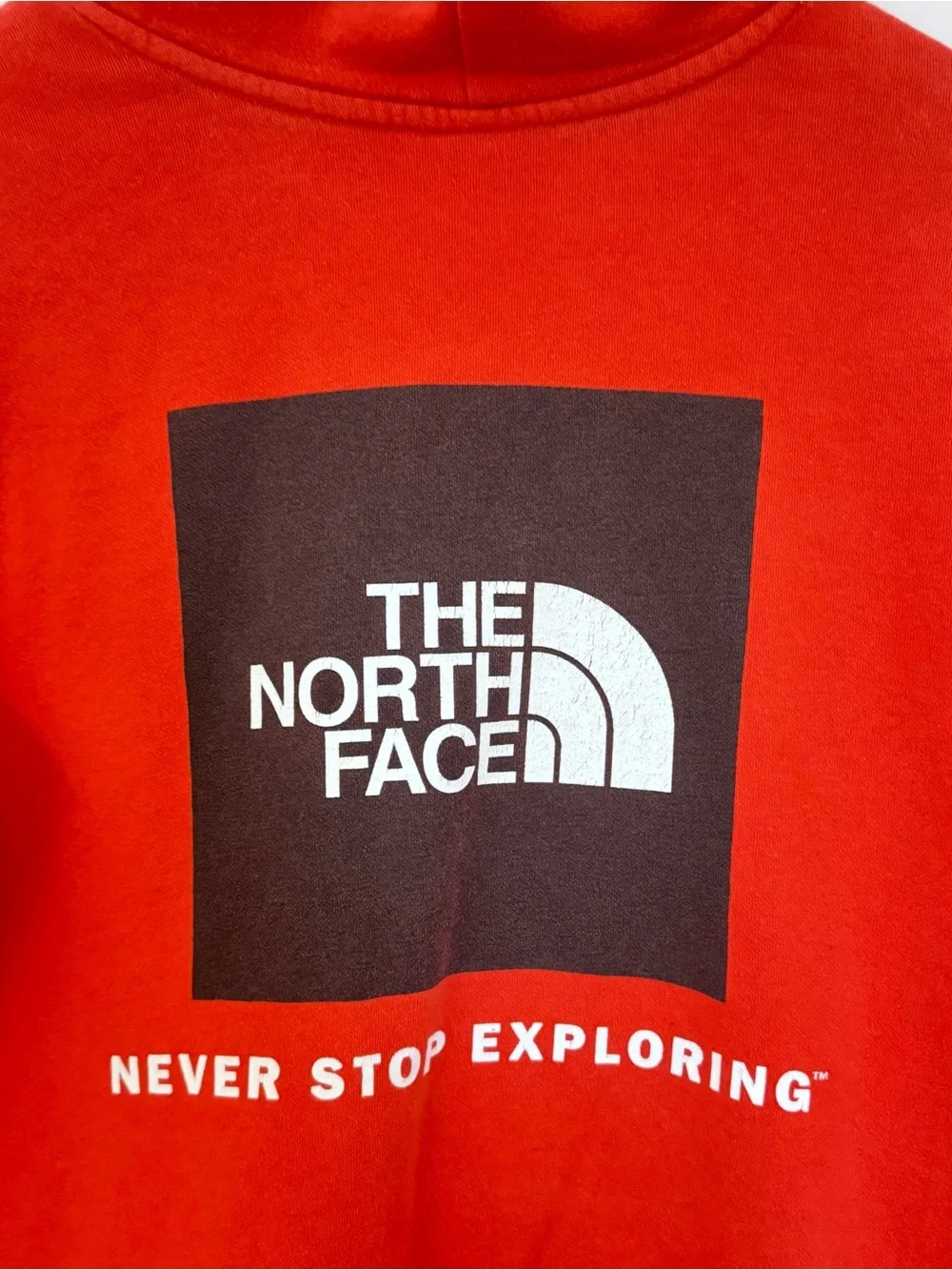 The North Face Men’s Hoodie Orange Sz Small Outdoors Hiking Pullover Sweatshirt